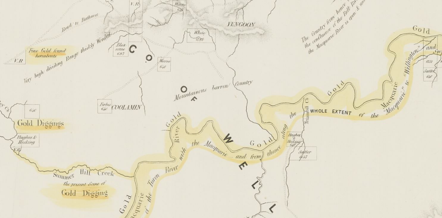 New South Wales goldfields map