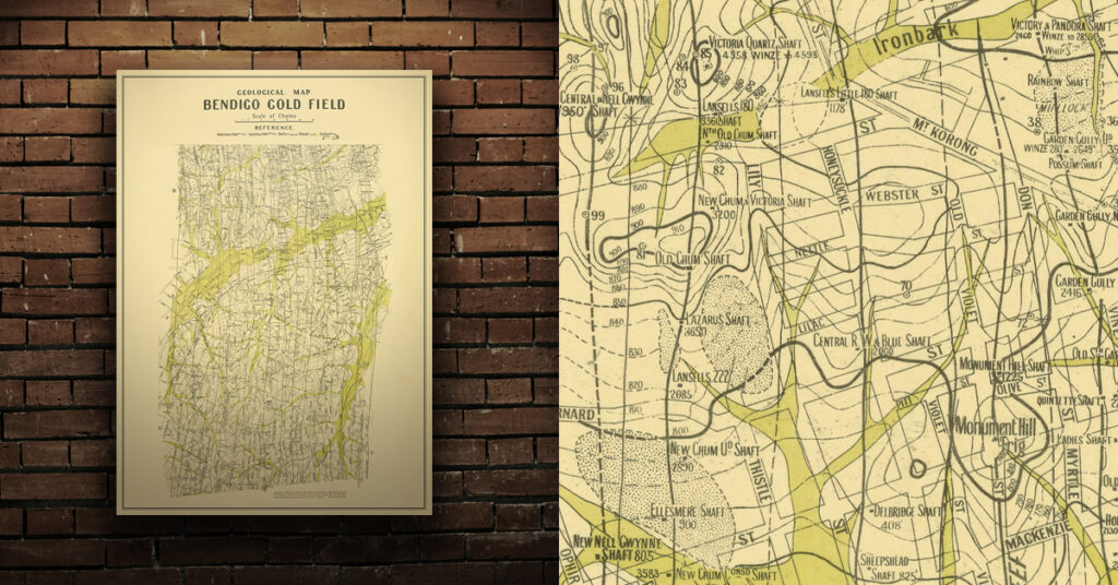 Bendigo Gold Fields Map Bendigo Gold Maps - Historical Gold Maps