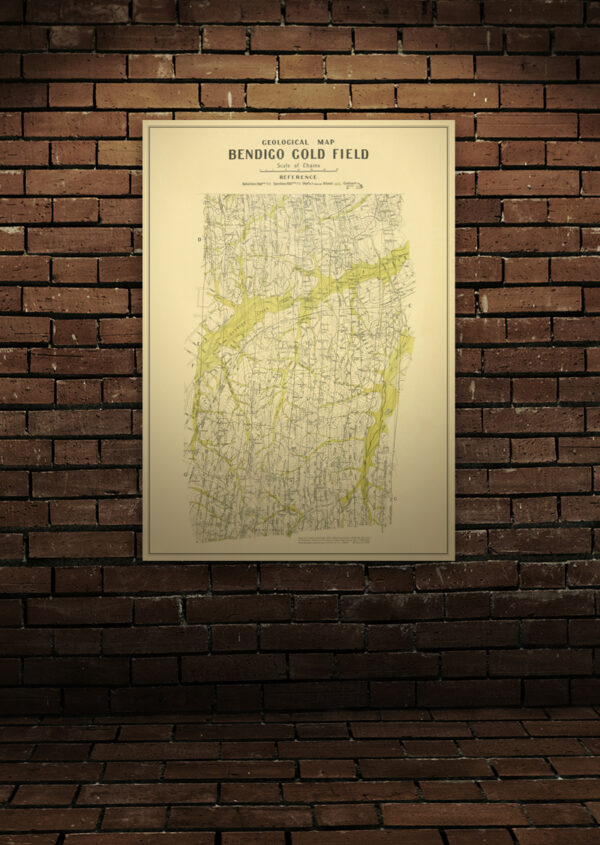 Bendigo goldfield map A1 Poster Print