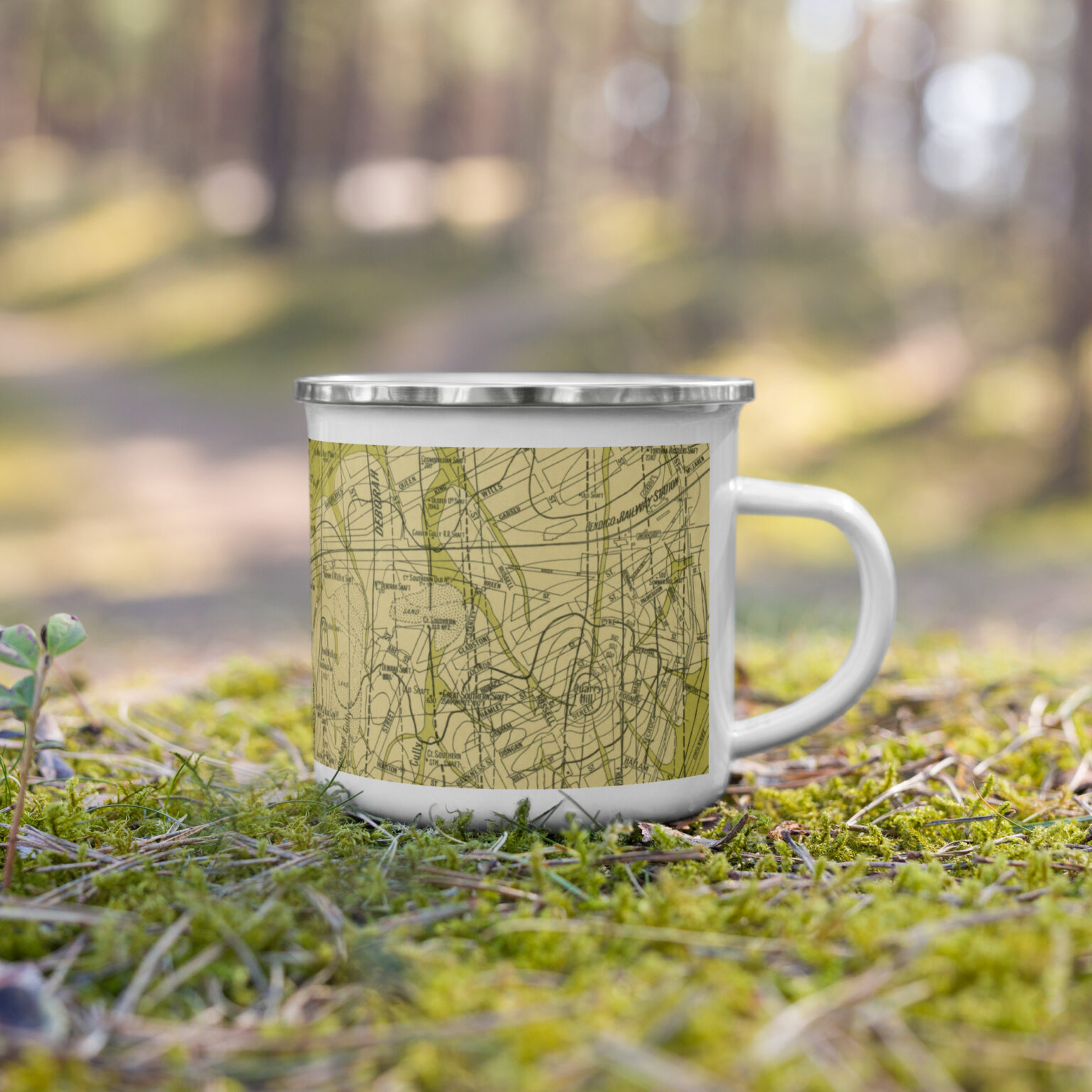Teamap Mug Bendigo Historical Goldfields Map – Enamel Camping Mug - Historical ...