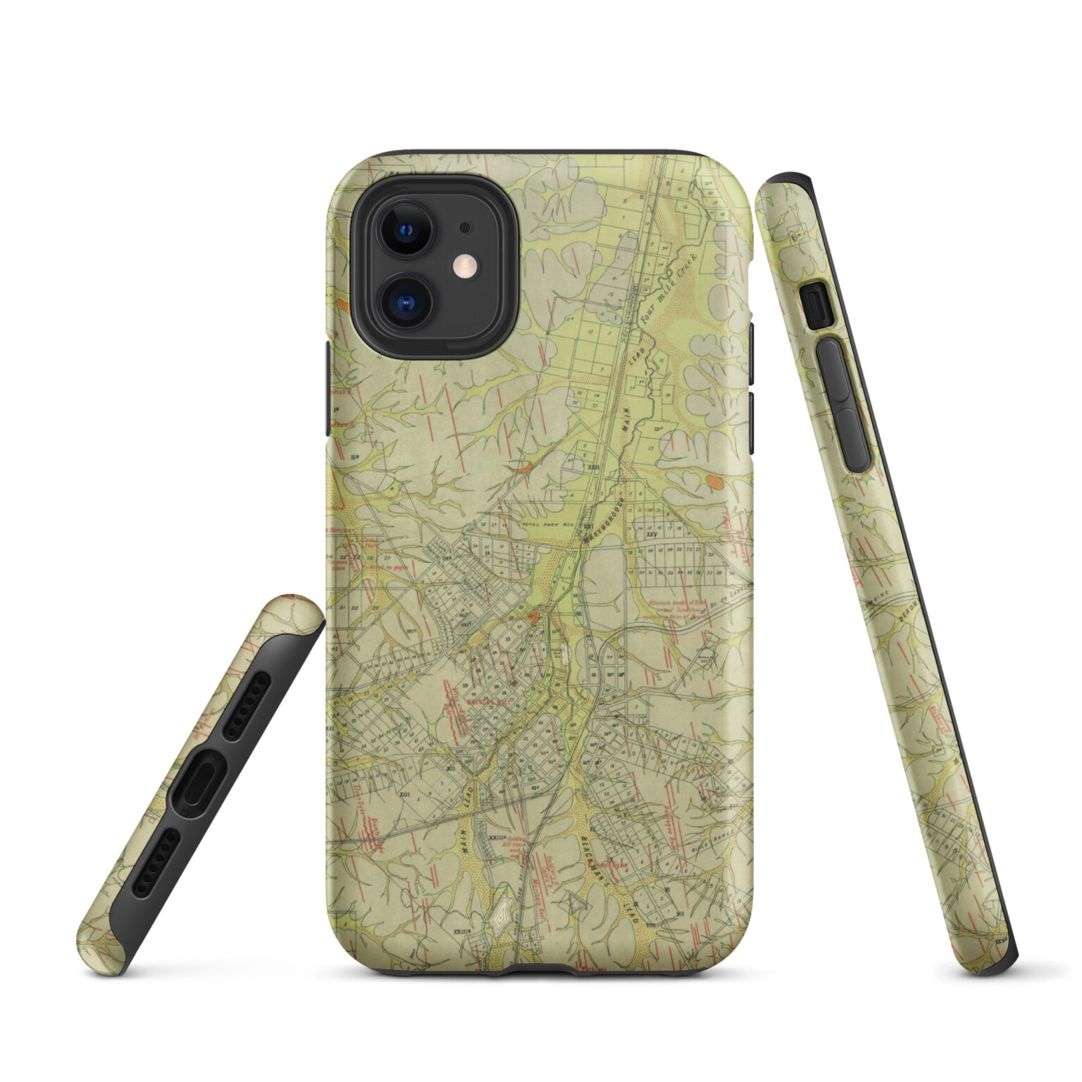 Maryborough Historical Goldfields Map – Tough iPhone Case - Historical ...